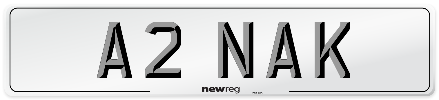 A2 NAK Number Plate from New Reg